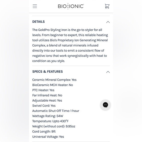 Bio Ionic GoldPro Styling Iron - Picture 6 of 10